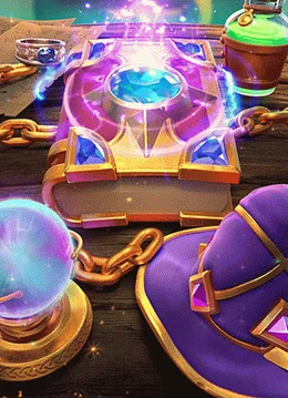 Mystic Alchemy slot met kristallen bol en toverhoed