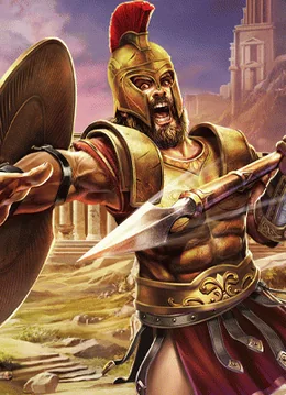 Trojan Tales slot met Spartaanse krijger en schild